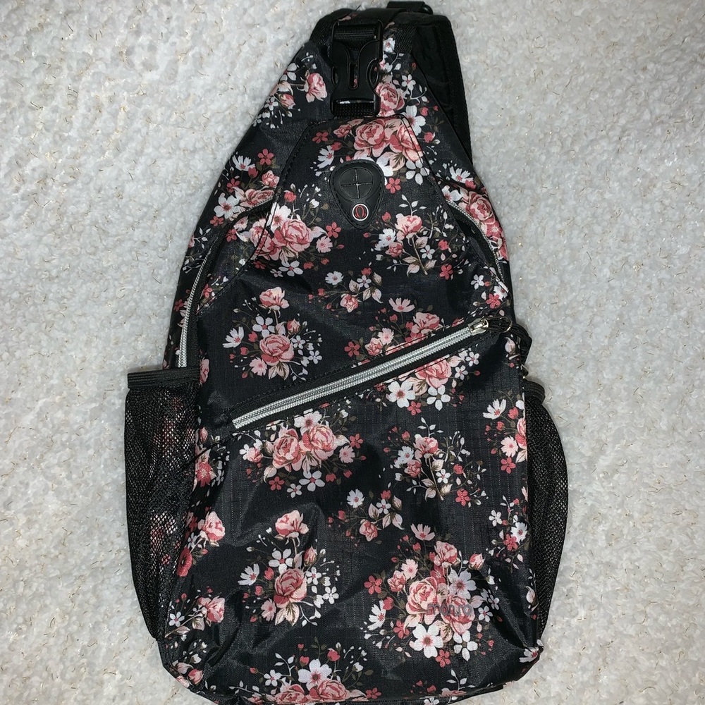 Floral crossbody travel bag